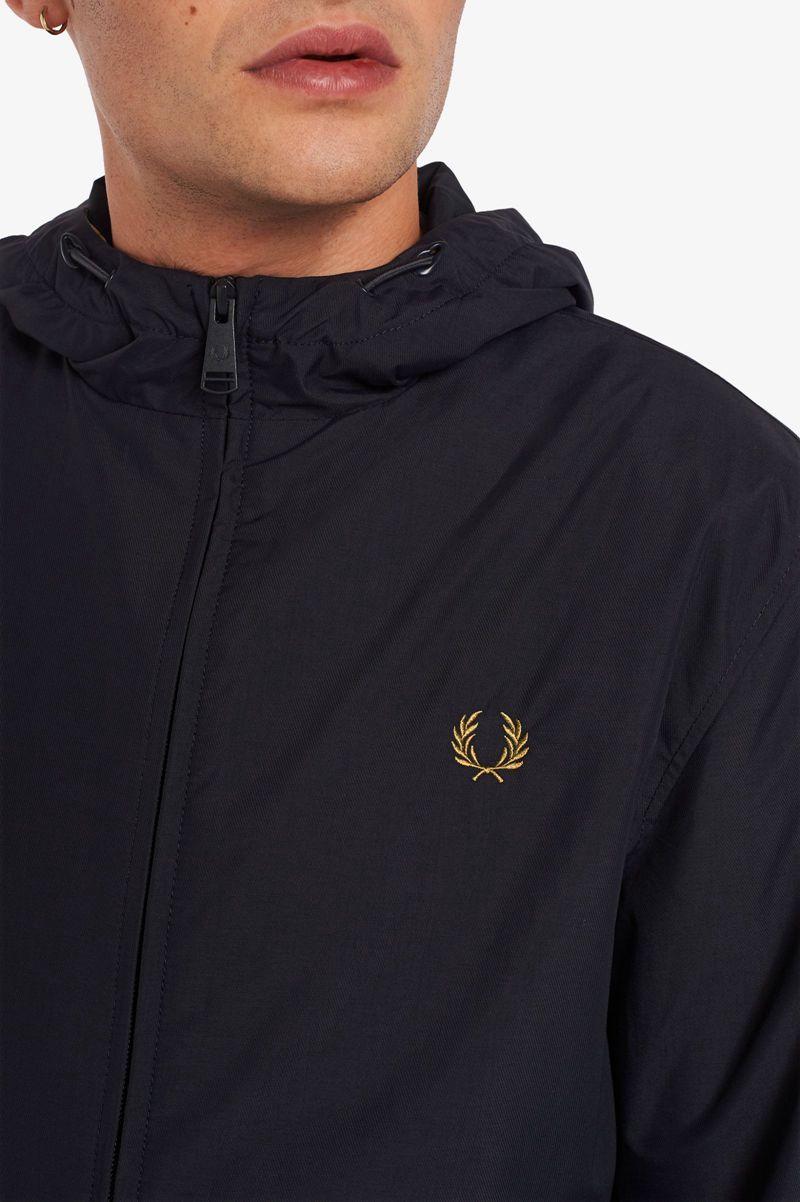 Navy Fred Perry Hooded Brentham Men's Jackets | PH 1193LISH